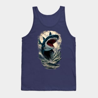 Shark and  ocean Tank Top